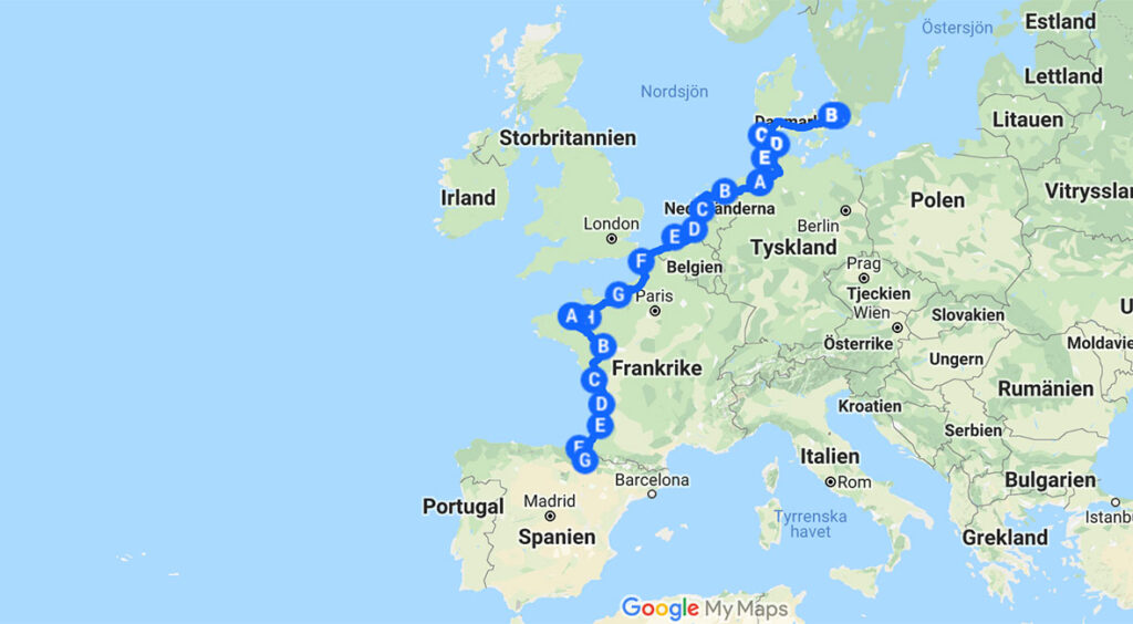 resrutt i europa med husbil