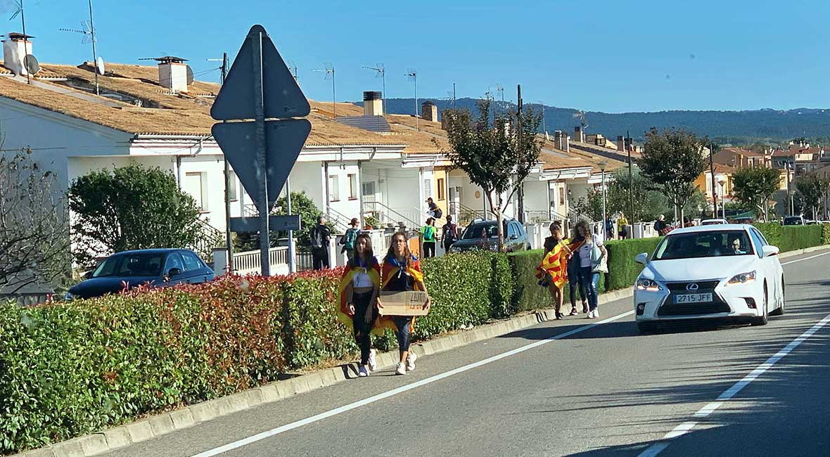 demonstranter Katalonien