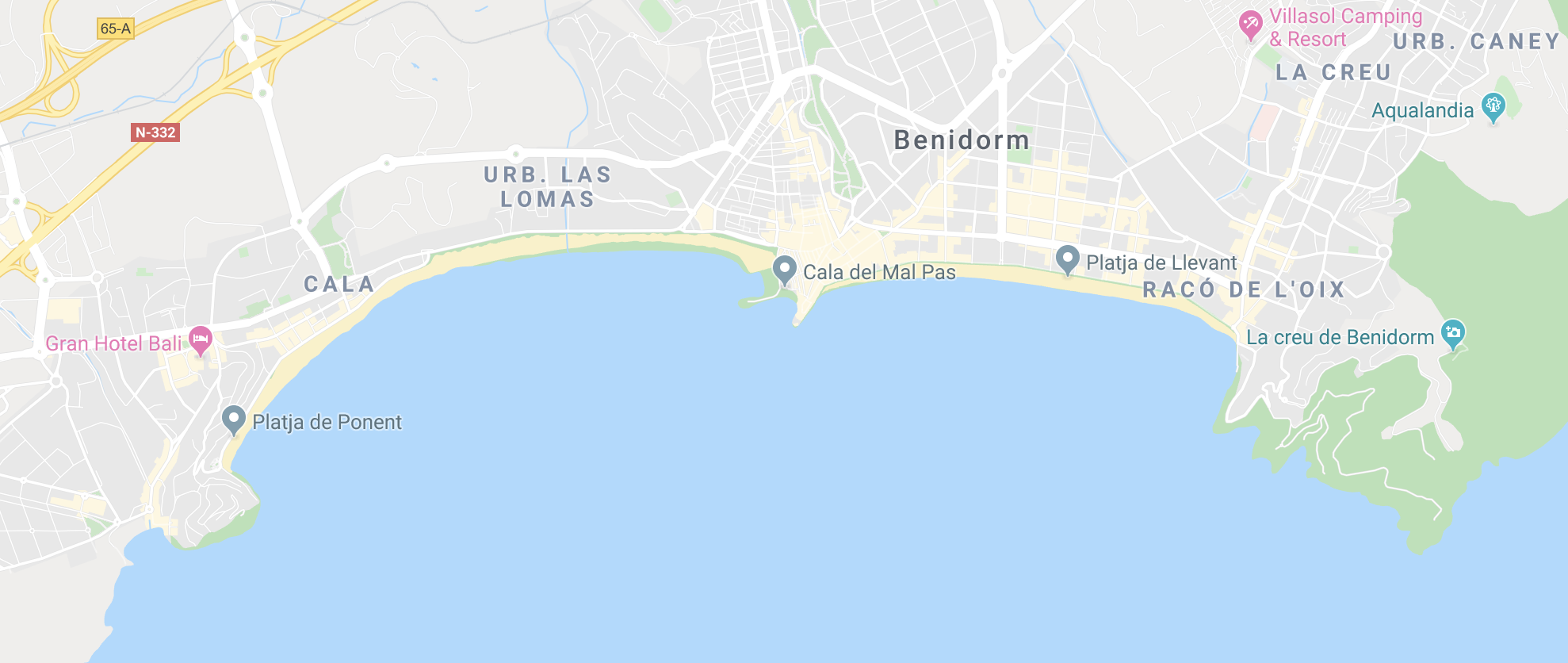 karta över benidorm